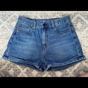 Denim high rise shorts